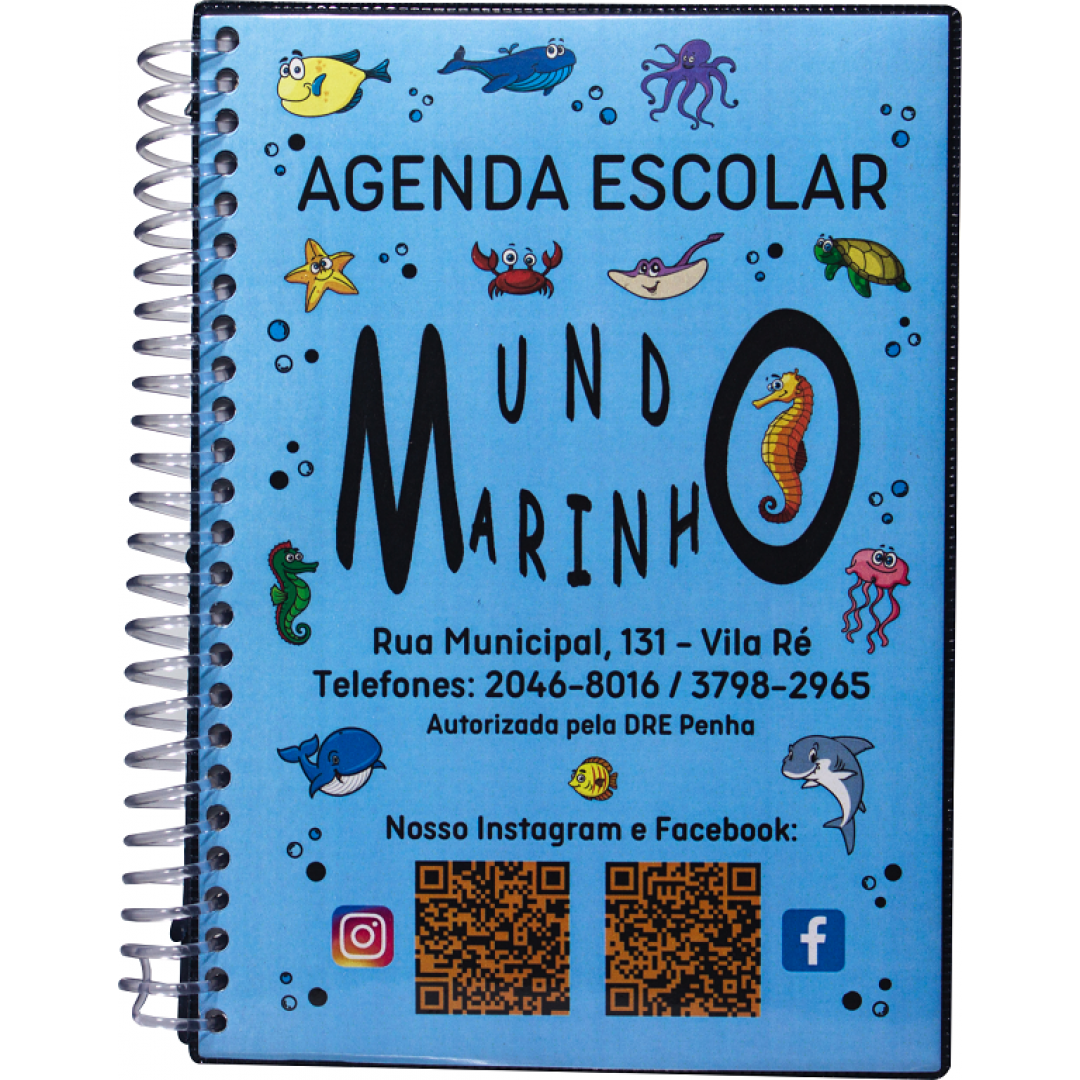 Ag. Escolar Miolo Personalizado Com 100 Folhas Impressão 1 Cor. A partir de R$ 21,90