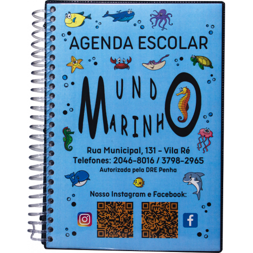 Agenda Escolar Miolo Personalizado Com 100 Folhas Impressão 1 Cor